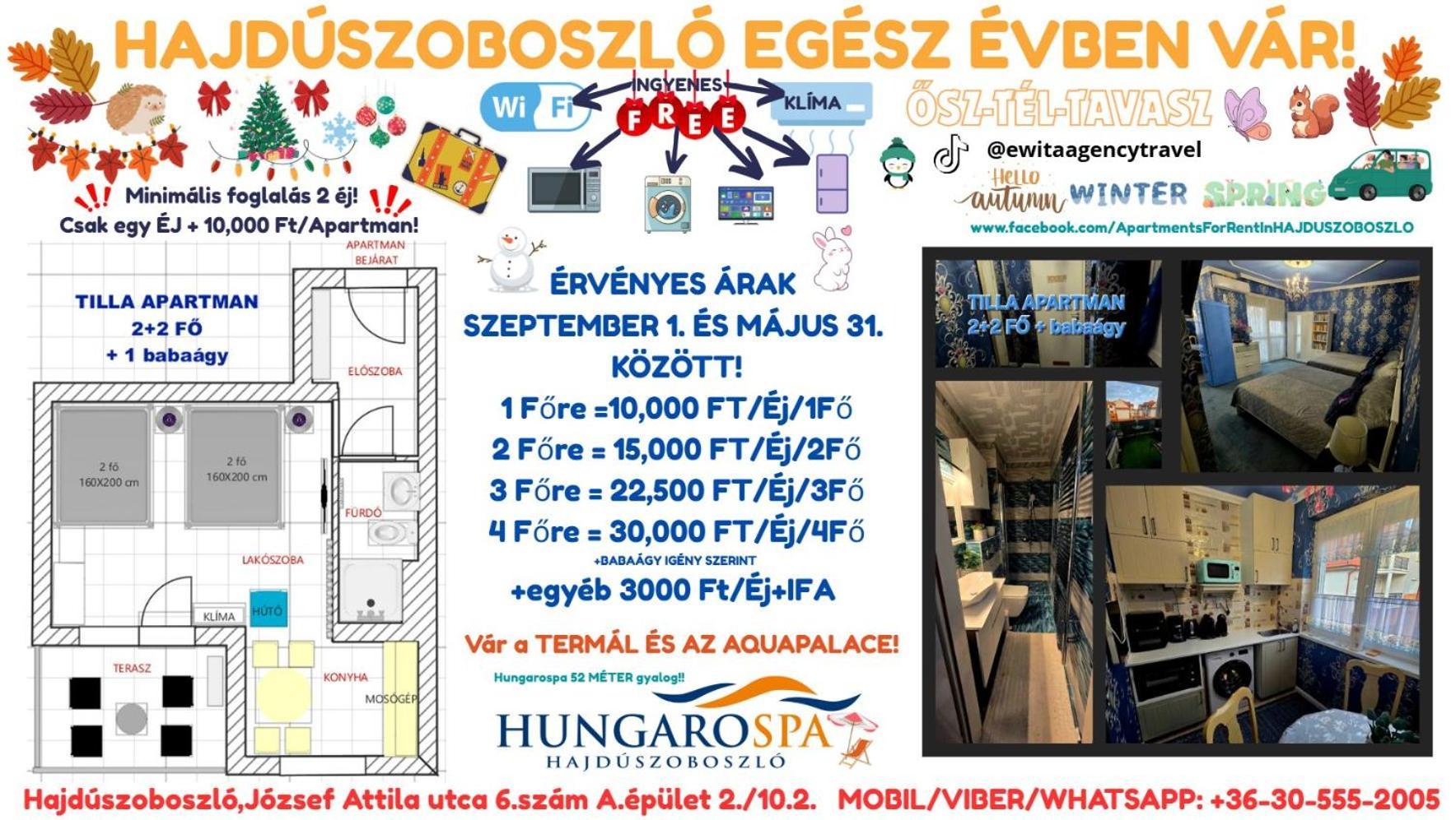 TILLA Stúdió Apartman Hajdúszoboszló Exterior foto